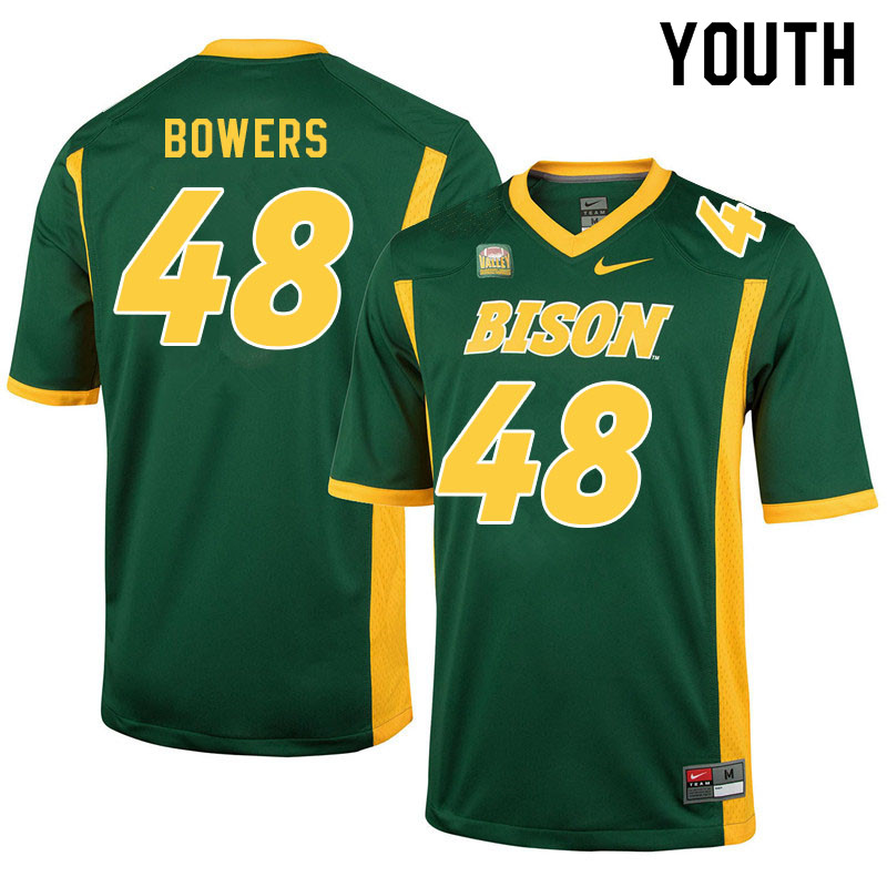 Youth #48 Caleb Bowers North Dakota State Bison College Football Jerseys Sale-Green - Click Image to Close
